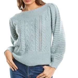 LoveShackFancy Vyoma Alpaca Blend Sweater in Color Sparking Brook. Size S